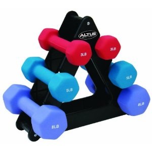 32-Pound Dumbbell Set with Stand